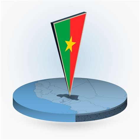 Mapa De Burkina Faso Em Estilo Isom Trico Redondo Bandeira D