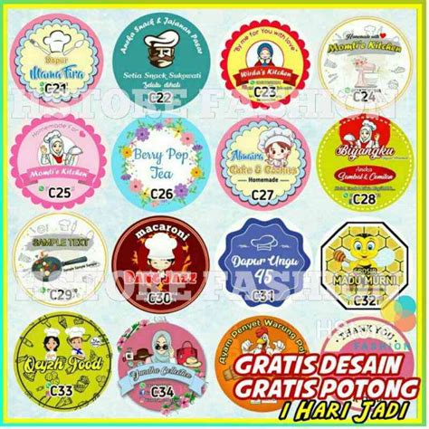 Jual Cetak Stiker Label Bulat Toko Olshop Kue Bakery Kosmetik Makanan