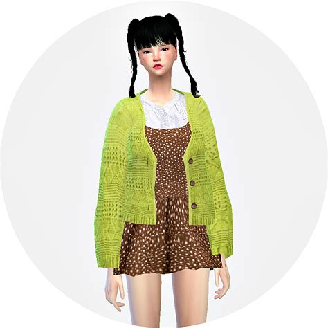 Lovely Knit Cardigan 러블리 니트 가디건 여성 악세사리 옷 Sims4 Marigold