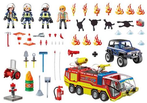 Playmobil City Action 70557 Camion de pompiers et véhicule enflammé