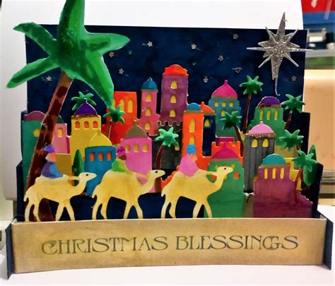 Handmade 3d Christmas Blessings Nativity Christmas Card Etsy Uk