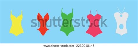 Set Swimsuit Lingerie Technical Fashion Illustration Stock Vector Royalty Free