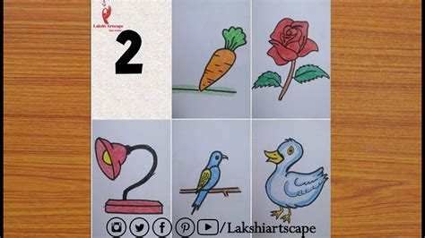 Easy Drawing How To Draw With Number 2 Number Drawing For Kids