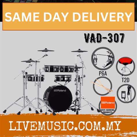 Roland Vad V Drums Acoustic Design Electronic Drum Kit W Pedal And