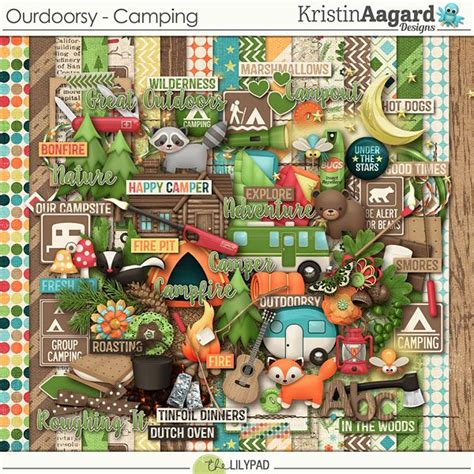 Outdoorsy Camping Digital Scrapbooking Kit By Kristin Aagard Designs