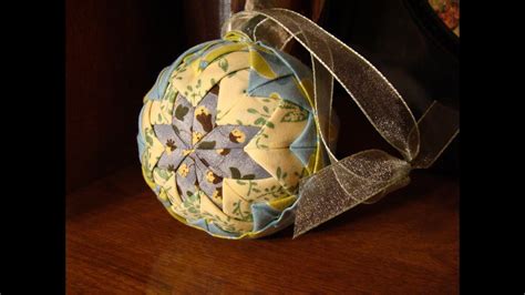 Quilted Christmas Ornament No Sew Folded Fabric Balls Youtube