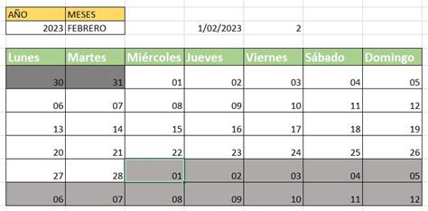 Calendario Perpetuo Y DinÁmico En Excel