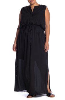 Dr By Daniel Rainn Split Neck Tie Waist Maxi Dress Plus Size