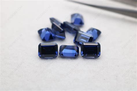 Loose Cubic Zirconia Tanzanite Blue Color Octagon Shape Emerald Cut