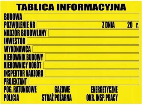 Znak budowlany Tablica informacyjna mała Ceny i opinie Ceneo pl