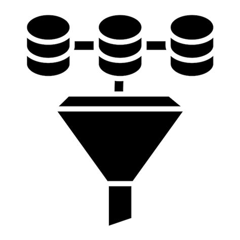 Glifo De Filtro De Datos Ilustración Negra Sólida Vector Premium