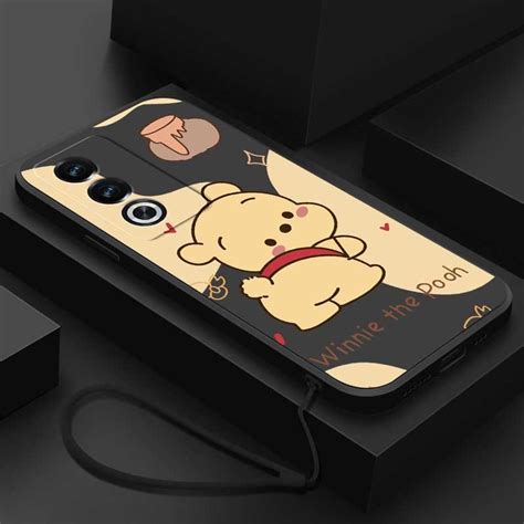 Oppo A3 Pro A3pro การ์ตูน Winnie Bear Cover Casing Straight Edge Liquid Silicon Back Soft Case