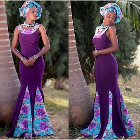 Lovely Aso Ebi Long Gown Design Dezango African Prom Dresses African Print Dresses African