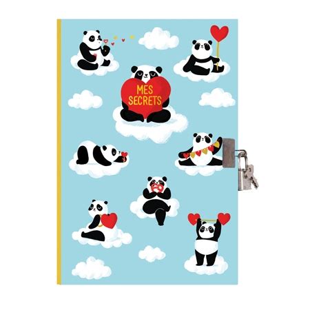 Carnet Secret Pandas Journal Intime Cartes D Art Papeterie Enfant