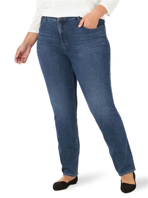 Lee Women's Plus Size Ultra Lux Long Straight Jean - Walmart.com