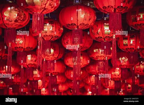 Chinese Lantern For Chinese New Year Festival Colorful Red Traditional Chinese Lanterns Shine