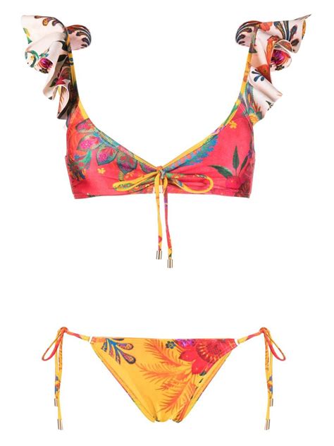 Zimmermann Ginger Floral Print Bikini Pink Editorialist
