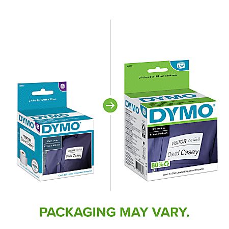 DYMO LabelWriter Self Adhesive Name Badge Labels 30857 White 2 14 X 4