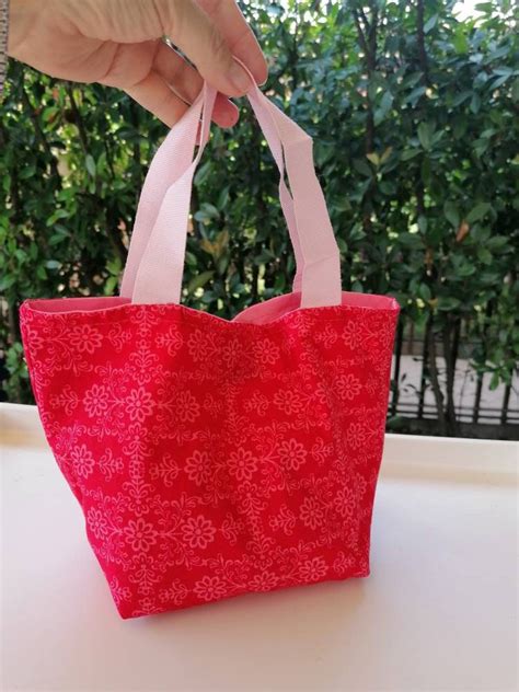 Mini Fuxia Bolsa De Tela Estampada Y Flores Rosas Bolsa De Etsy