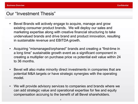 Bevel Brands Investor Presentation 12.28.15v3 | Mergers and