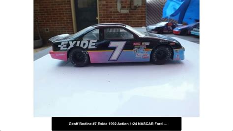 Geoff Bodine 7 Exide 1992 Action 124 Nascar Ford Thunderbird Race Car