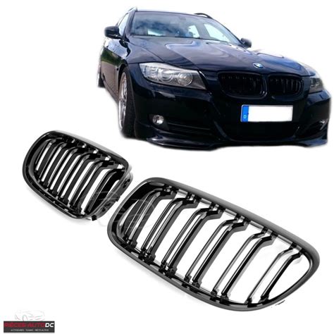 CALANDRE DOUBLE LIGNES LOOK M3 NOIR BRILLANT POUR BMW E90 E91 08 11