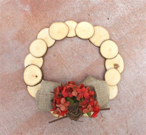 Wood Rounds Wreath For Fall Door Decor Morena S Corner Fall Door