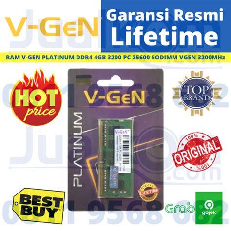 Jual Ram V Gen Platinum Ddr Gb Pc Sodimm Vgen Mhz