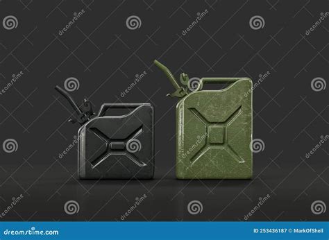 Military Jerrycans Military Fuel Canisters 3d Rendering Royalty Free