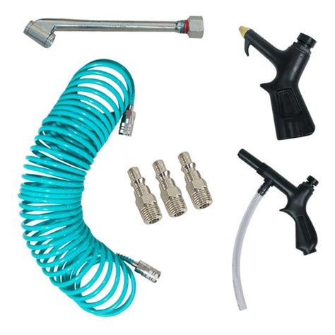 Kit Mangueira Espiral De Ar Metros Acess Rios Para Compressor