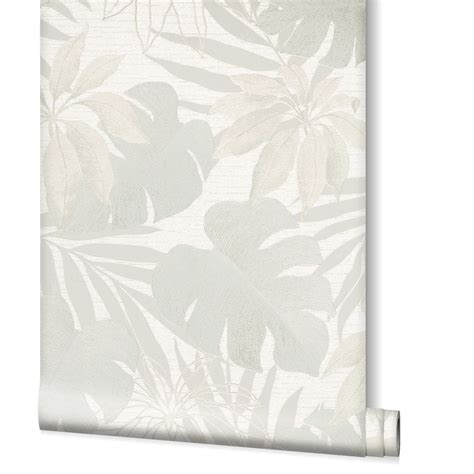 Tapete Vlies Floral Bl Tter Silber Grau Metallic