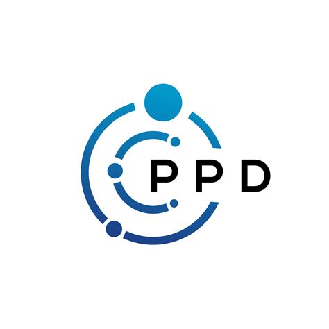 Diseño De Logotipo De Tecnología De Letras Ppd Sobre Fondo Blanco Ppd