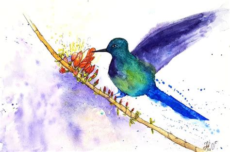 Акварельный скетчинг | Colibrís, Acuarela, Belenes