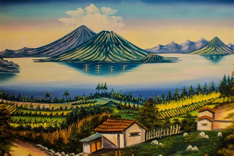 Lake Atitlan Oil Painting Photo Photograph by Totto Ponce