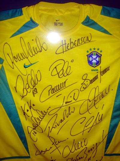 Signed World Cup 2002 Football Shirt Home Brazil