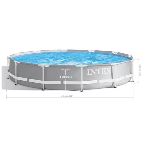 Piscine Tubulaire Intex Prism Frame Ronde X M Gris Spacenet