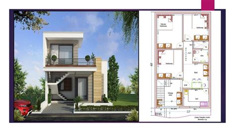 22x40 House Plan 3Bedroom Sitting Area With Big Hall II 22 40 Ghar Ka