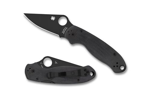 Spyderco Para 3 Folding Knife 3″ S45vn Black Plain Blade Black G10