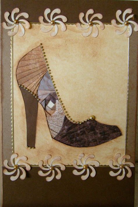 Iris Fold Shoe Birthday Card Iris Folding Pattern Iris Folding