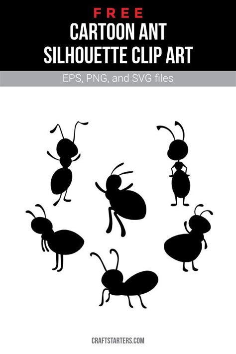 Free Cartoon Ant Silhouette Clip Art | Silhouette clip art, Free cartoons, Clip art