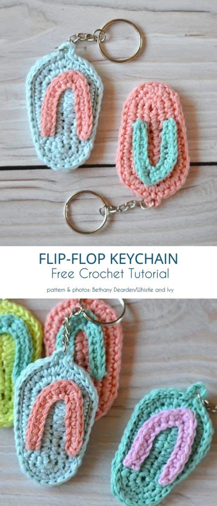 How To Crochet Flip Flop Keychains Video Tutorial Your Crochet