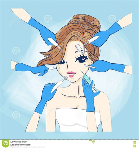 Cartoon Woman And Cosmetology Stock Vector Illustration Of Medicine