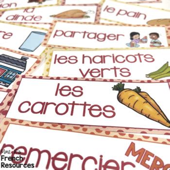 French Thanksgiving Word Wall Mur De Mots L Action De Gr Ce Tpt