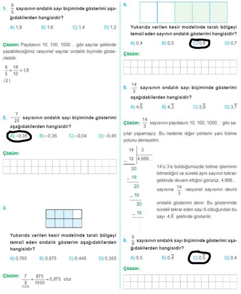 S N F Rasyonel Say Lar N Ondal K G Sterimi Ondal K Say Lar Konu