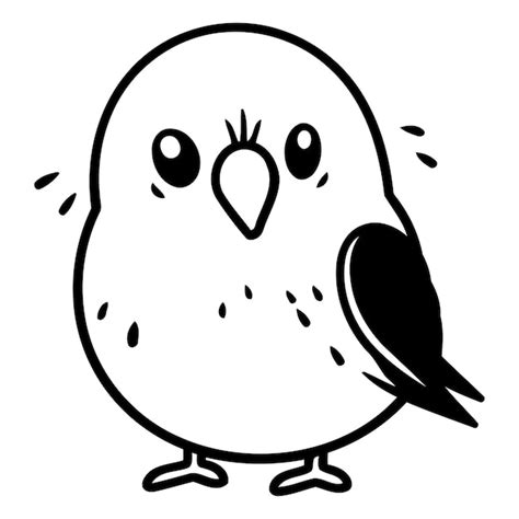 Un Mignon Oiseau De Dessin Animé Isolé Sur Un Fond Blanc Illustration