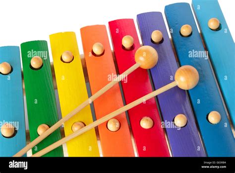 Xylophone with two mallets Stock Photo - Alamy