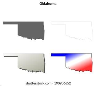 Oklahoma Outline Map Set Vector Version Stock Vector (Royalty Free ...