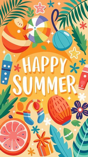 Premium Vector Happy Summer Fun Illustration