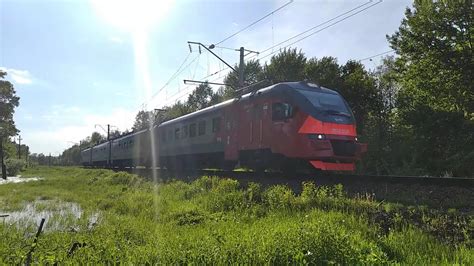 Электричка ЭП3Д номер 0039 Заволжье-Н.Новгород прибывает на станцию ...