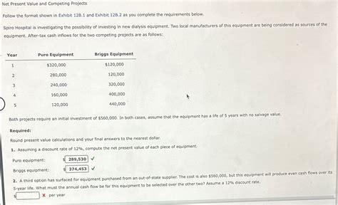 Solved Net Present Value And Competing Projects Solutioninn